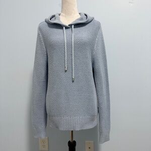 Nikole Miller‎ New York Women’s Knit Light Blue Sweater With Hood Size L